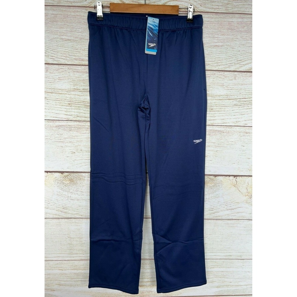 Speedo Athletic Pants Mens Small Navy Blue Fleece Lined Relaxed Fit Pants New